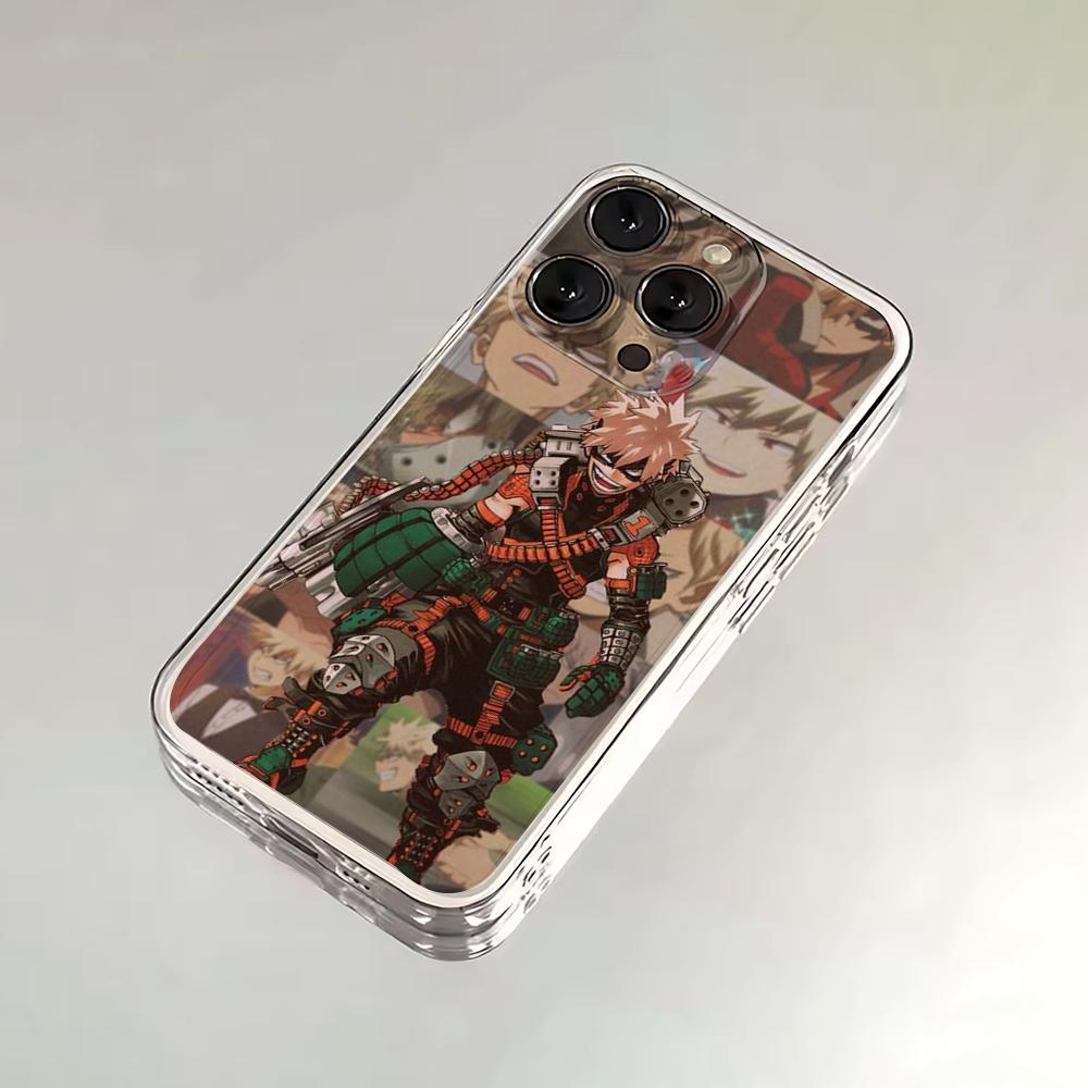 Bakugo My Hero Academia Handyhülle Für iPhone 16,15,14,13,12,11 Plus,Pro,Max,XR,XS,X,7,8 SE,Mini Transparent Silikon Weich