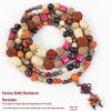 Creative Bodhi Seed Bracelet: 108 Beads for Meditation, featuring Eighteen Treasures, Star Moon, Vajra, and White Jade Bodhi.