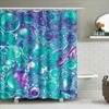 Luxury Marble Shower Curtain Bath Decoration Set Waterproof Fabric Print Design For Bathroom Decor In Blue Purple Colors (One Si