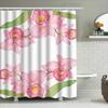 Delicate Floral Shower Curtain Pink Orchid Bathroom Decor for Home Bath Room Waterproof Shower Curtains with Grommets White Back