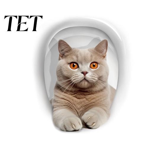 Wasserdichte Toilettensitz-Aufkleber 3D Cartoon Katze Sticker, Niedliche Tier Deckel Kreative Kunst Aufkleber, Lustige Selbstklebende Badezimmer Wanddeko Einfach Abziehbar