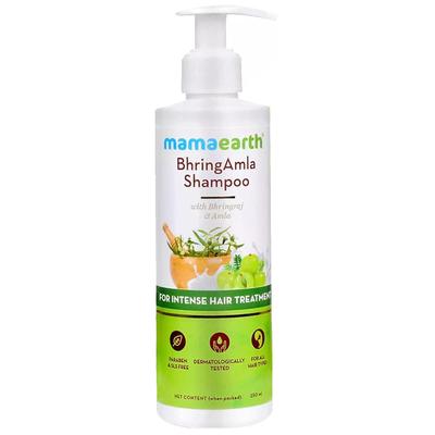 BhringAmla Šampon Pro Suché Krepaté Vlasy S Bhringraj Amla, Redukuje Lupy, Opravuje Poškození, Podporuje Růst, 250 ml, Balení 1 ks