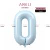 40-Inch Heart-Shaped Large Number Balloon, Baby Pink/Blue for Birthdays