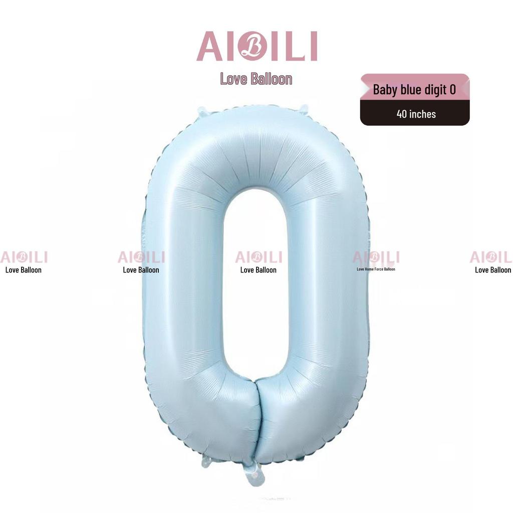40-Inch Heart-Shaped Large Number Balloon, Baby Pink/Blue for Birthdays