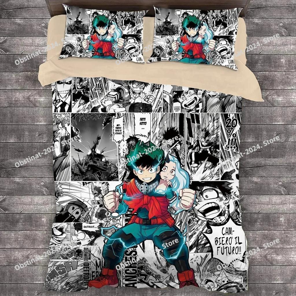 Anime Duvet Cover Pillowcase My Hero A-Academia Bedding Set Boys children Bedroom dormitory Single Double Large Size Gifts