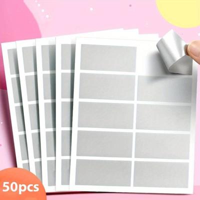 5 Sheets Scratch Card Stickers Toy Scratch Tool Labels Surprise Self-adhesive Note Paper Rectangular DIY Gift Decorations