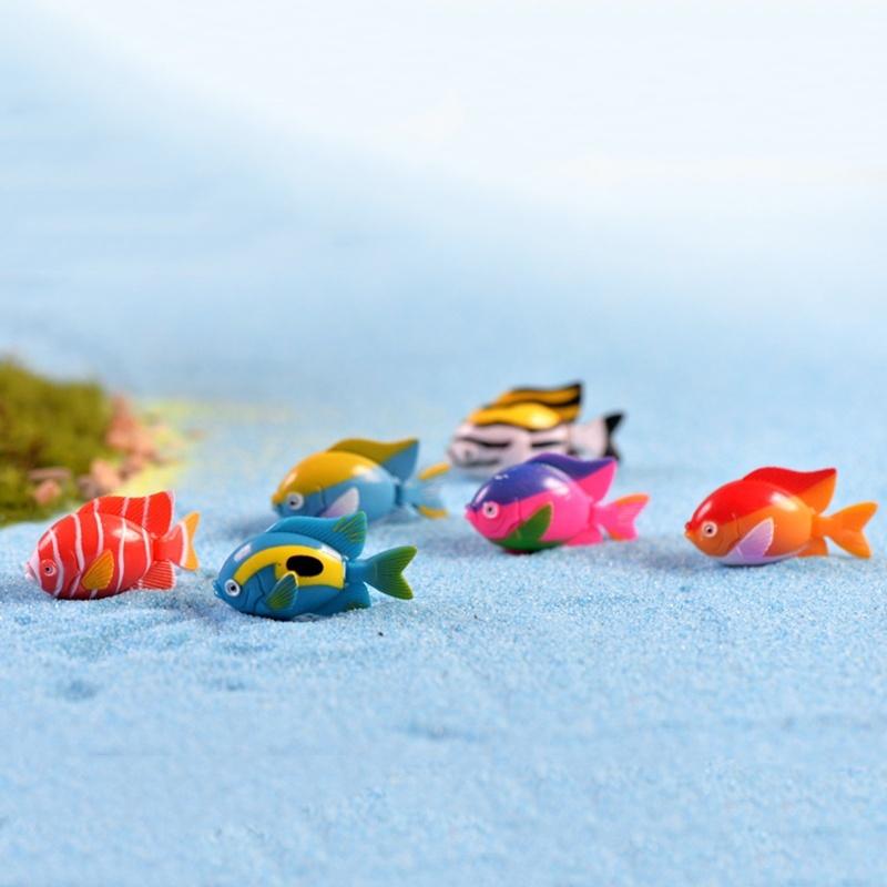 5Pcs/Lot Random Miniature Tropical Fish Fairy Garden Terrarium Figurine DIY Bonsai Craft