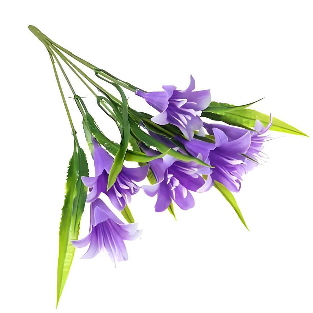 Lily Konstgjorda Blommor Inomhus Utomhus för Dekoration UV-beständig Icke-bleknande Plastväxter för Trädgård Veranda Sovrum Kontor Bord