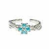 Summer New Glacier‑Blue Gradient Butterfly Flower Light‑Luxury Temperament Open Ring Niche Unique Design Adjustable Index Finger Trend Jewelry