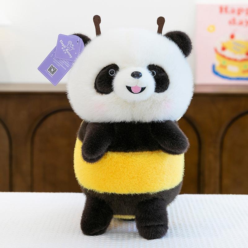 

New Product Creative Funny Little Bee Panda Doll Plush Toy Children Comfort Dolls Boys and Girls Birthday Gifts 25cm (0.16kg)