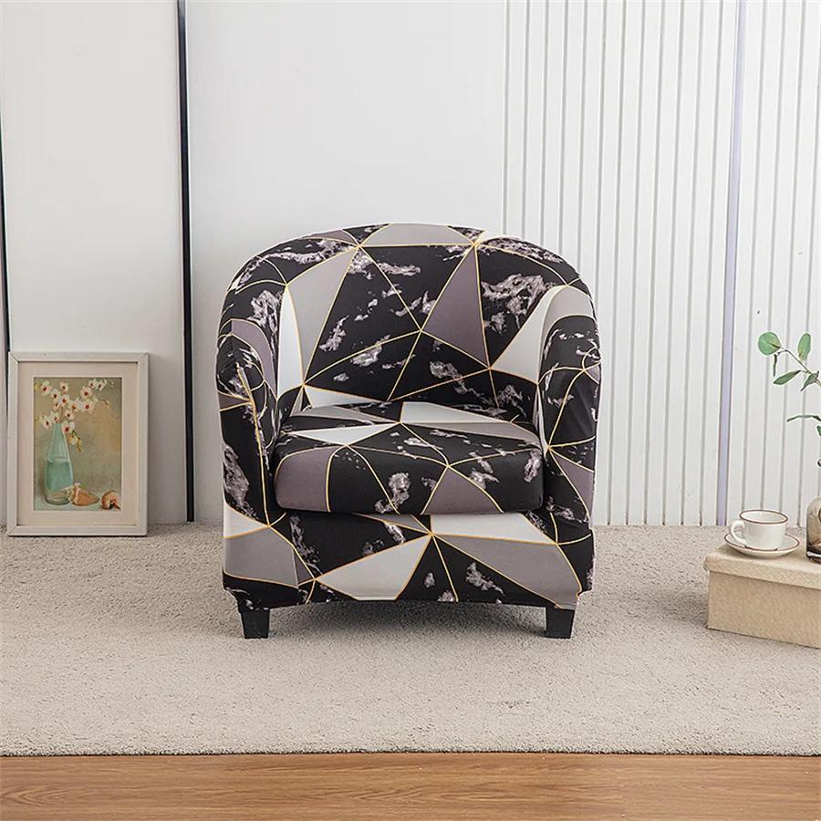 

Чехол для стула для ванны из спандекса с цветочным принтом, чехол для клубного кресла, эластичный моющийся чехол для сиденья, защитный чехол для гостиной, домашнего декора