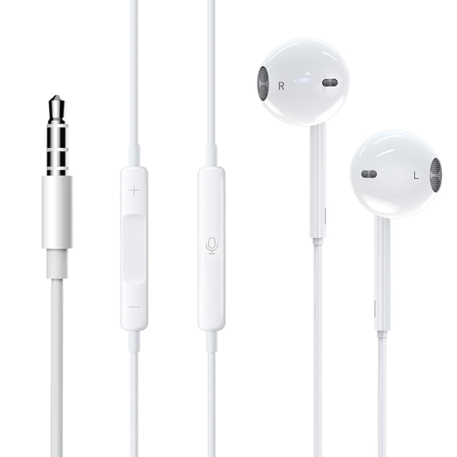 

Sound Quality Wired with Noise HIFI Sound Calls Clear Remote Volume Compatible with All Interface Devices [Enhanced Version] Earphones, Earphones, білий