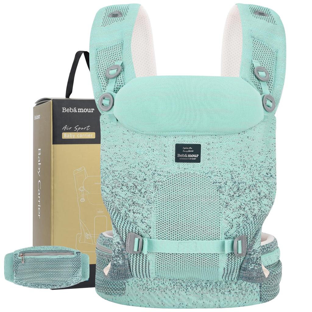 Bebamour Baby Baby Reduces Burden [Baby Amour] Carrier, Carrier, 3-way Ergonomic, Forward-facing, Face-to-face, Piggyback, (Green)