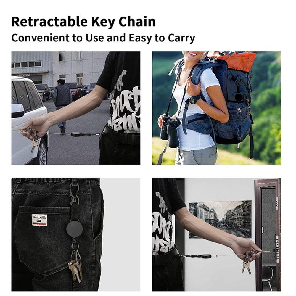 Keychain Tool Lanyard Clip Retractable Badge Holder Clip Key Ring Clips Badge Reel Clip Keychain
