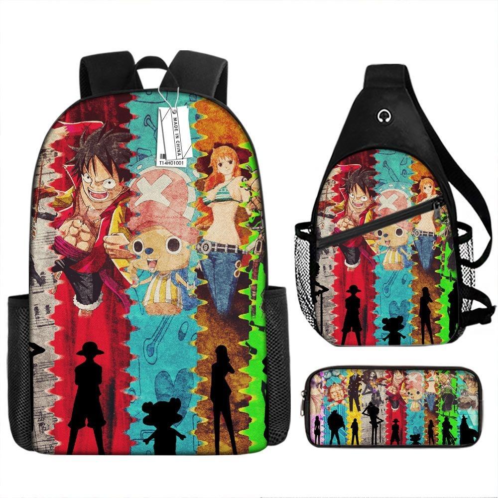 ONE PIECE Cartoon Animation Primary School Third or Fourth Grade Light Burden Reduction Primary and Secondary School Students Storage Bag Storage Bag