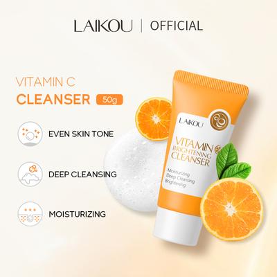 Vitamin C Whitening Facial Wash Deep Cleansing Blackheads Foam Cleanser 50g