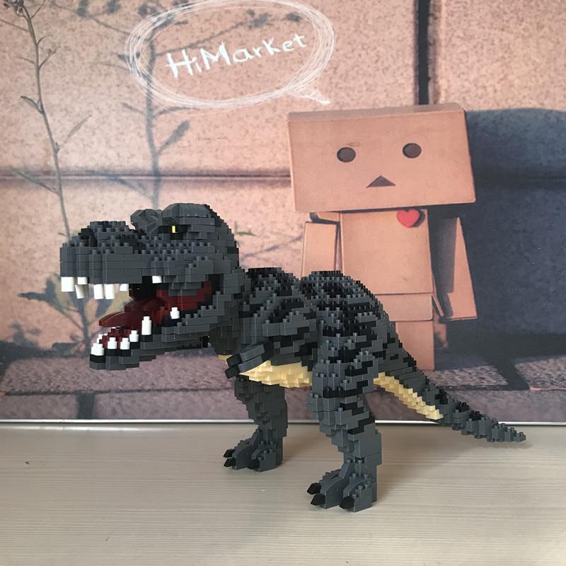 16088  Dinosaur Tyrannosaurus Rex Animal Monster DIY Mini Diamond Blocks Bricks Building Toy for Children No Box