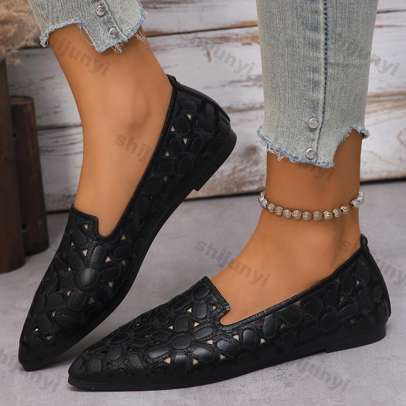 Women's Flats Casual Pointed Toe Single Shoes Female 2026 Spring Summer New Slip-on Flat Breathable Shallow Shoes Zapatos Mujer