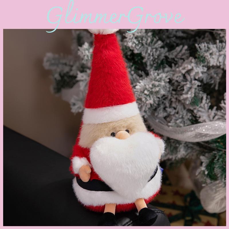 Christmas Santa Plush Toy With Super Soft Short Pile For Holiday Decorations Gift