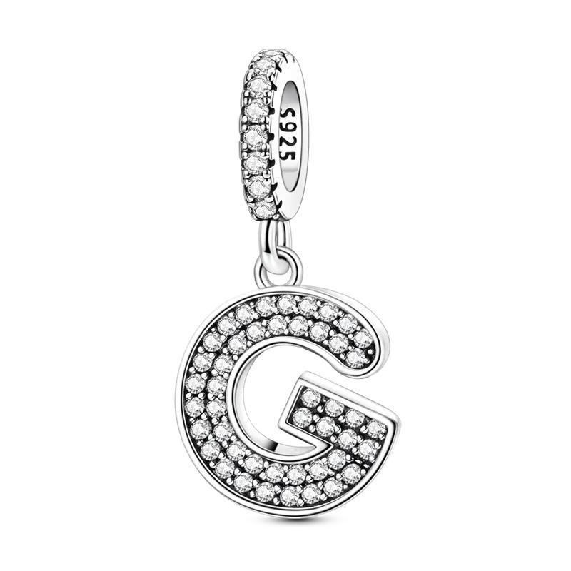 Originale DIY A-Z Alphabet Anhänger Perle Kupfer Eingelegter Zirkon Liebesbriefe Dangle Schmuck Geschenk Passend für Armreif