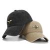 Little Bee Pattern Embroidery Washed Baseball Cap Versatile Fashion Dad Hat Adjustable Sun Protection Sports Cap Cap