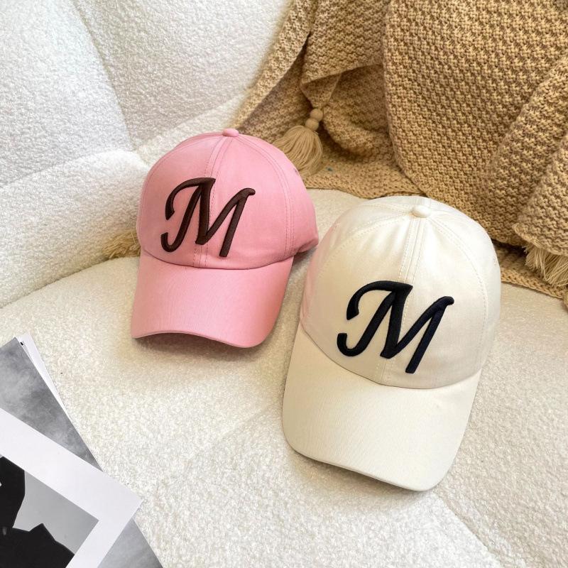 American Three-Dimensional Embroidered M-Letter Baseball Cap Children'S Blogger Trendy Face Small Sunscreen Couple Cap