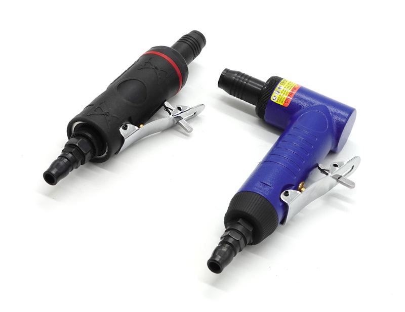 Pneumatic Quick-Change Air Grinder: Right Angle/Straight Shank, Small Engraving/Inner Circle Polisher, 6mm