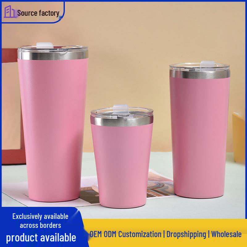 Large Capacity 304 Stainless Steel Double-Layer Vacuum Car Cup - Powder-Coated Thermos for Hot/Cold Beverages