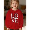 Kids Unisex Crewneck Sweatshirt, Strawberry Heart LOVE Letter Print Long Sleeve Pullover, Soft Fleece Kids Sweatshirt For Boys Girls Over 4 Years Old