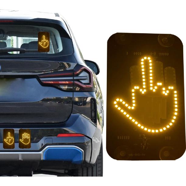 LED Middle Finger Sign For Car, Truck, Thank You Lights, Thumb Up Down Light, Cool Car Interior Light To Express Yourself, Cool Funny Car Accessories
