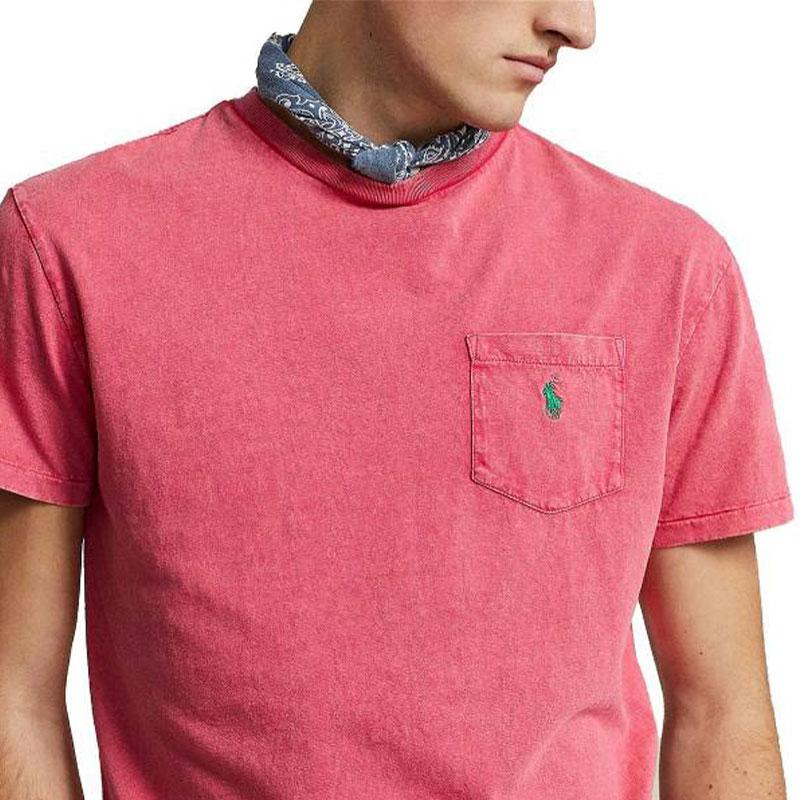 Polo Ralph Lauren Logo Pattern Crew Neck Fitted Short Sleeve T-Shirt Men Tops Red 710835756-023