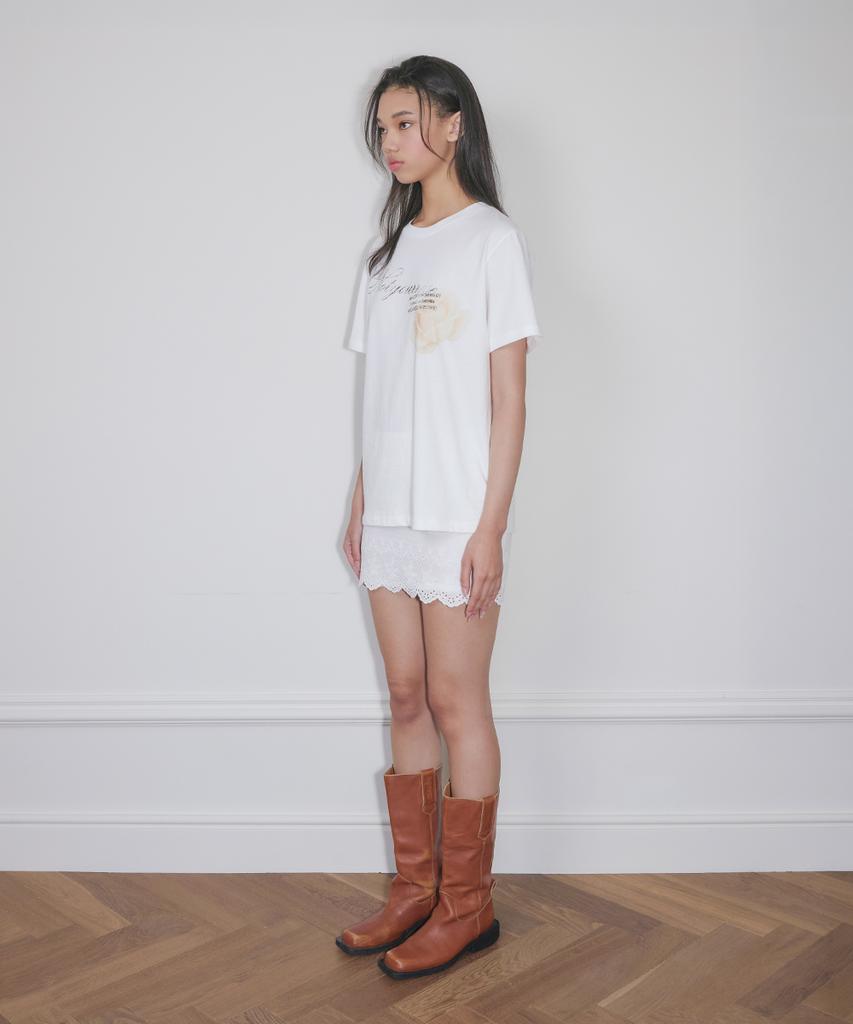 NOT YOUR ROSE Vintage Rose Logo T-Shirt (White)