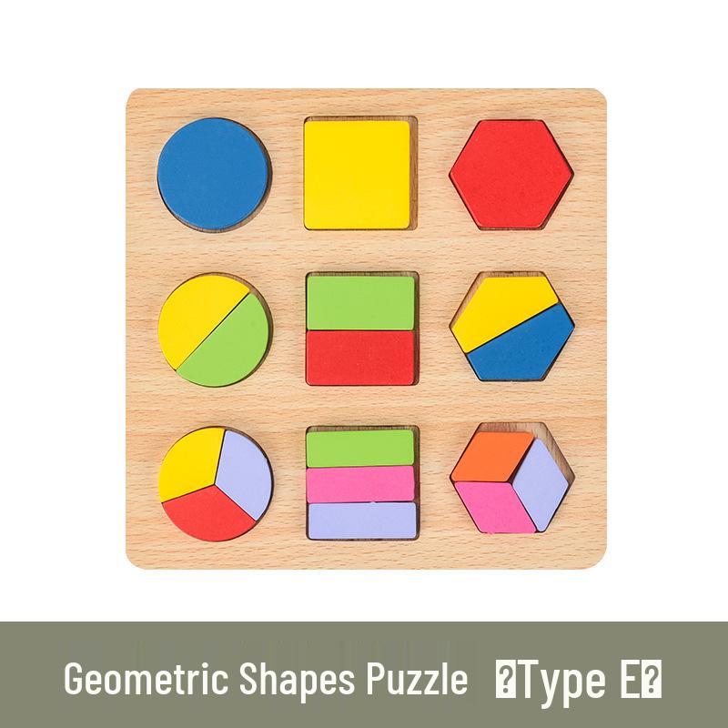 Montessori Wooden Geometric Shapes Sorting Puzzle for Early Education