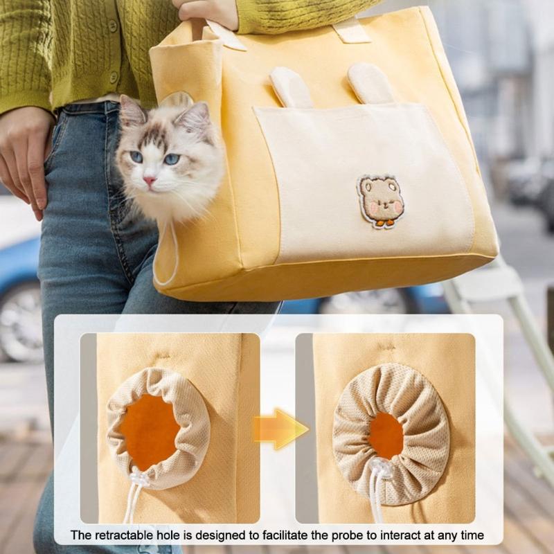 Cats-in-bag Carriers for Puppies Carry Bag Outdoor Travel Shoulder Carriers Sightseeing Bag Safety Strap