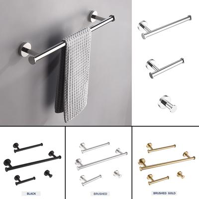 High Quality Bathroom 4 Piece Set Wall Mounted Stainless Steel Hand Towel Bar Holder Toilet Roll Holder Bathrobe Hook