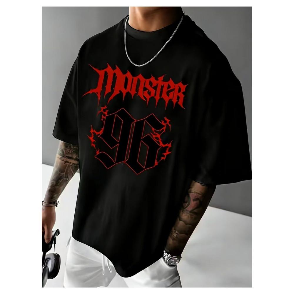 

Men s Plus Size T-Shirt Monster 96 Graphic Print Round Neck Short Sleeve T-Shirt 5XL