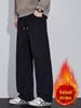 Men's Trendy Loose-Fit Velvet-Lined Sweatpants - Autumn/Winter Straight-Leg Dad Style