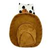 Color Solid Retro Woody Embroidered Plush Daypack With Soft Material Gift Giving