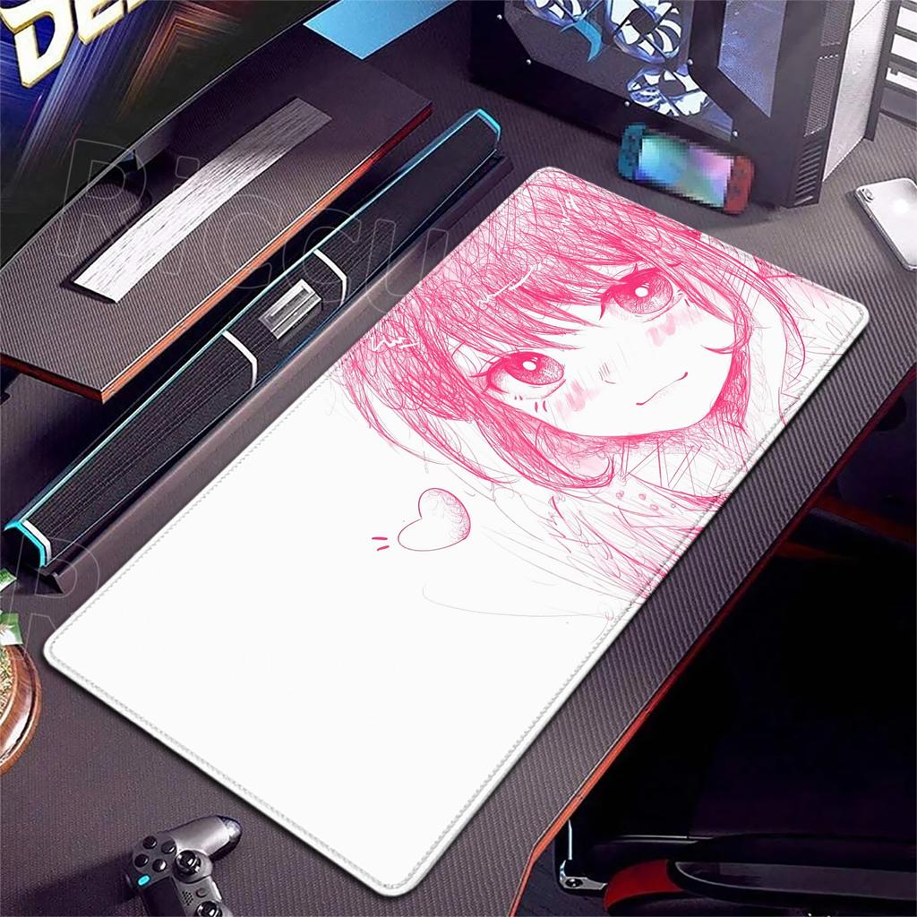 HD Printing Pretty Thread Draft Girl Laptop Mousepad PC Gaming Mouse Pad Computer Mouse Mat Non-slip Carpet Keyboard Mat Deskmat