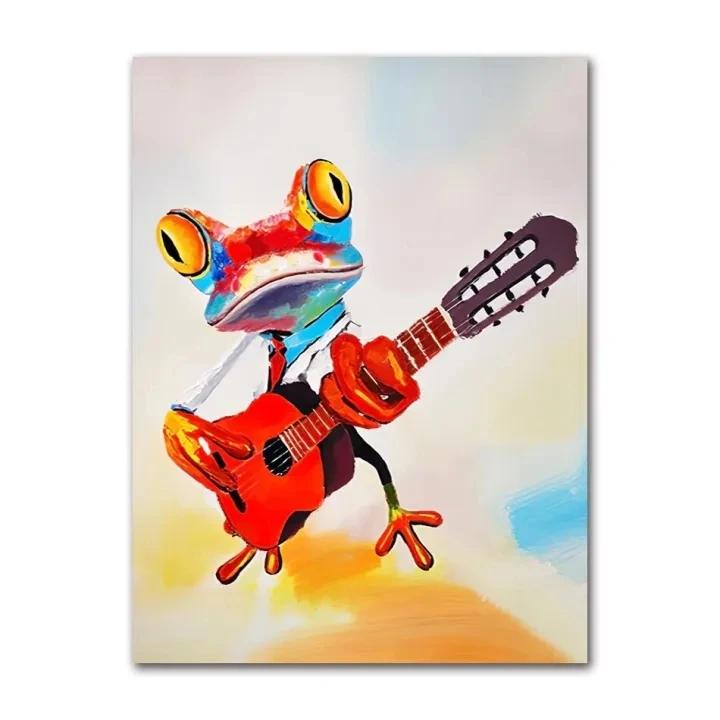 Cute Frog Graffiti Art Canvas Painting Abstract Animals Posters And Prints on Canvas Wall Art Picture For Home Living Room De
