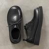 2025 big head leather shoes light luxury business casual men's shoes formal shoes platform men's British black 1560-J
