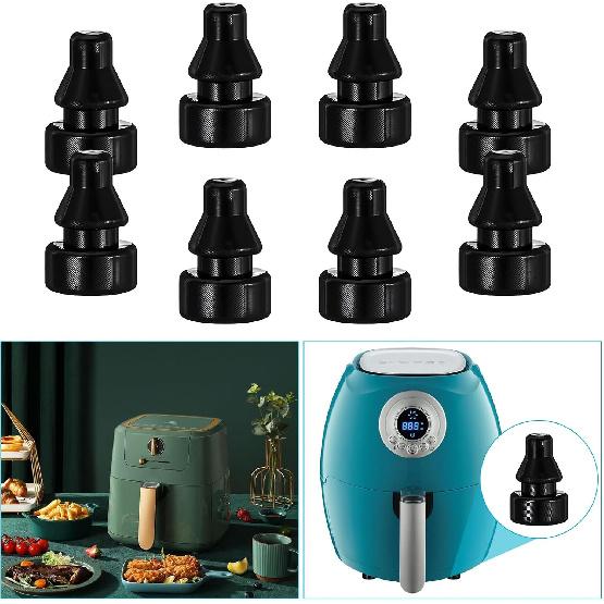 8Pcs Rubber Feet for Slow Cookers Replaceable Slow Cooker Legs Pot ert Accessories Prevent Scratches Marks and Damages Rubber Push-in Bumper, Black