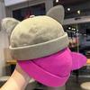 Süße Katzenohren Docker-Mütze Schirmlose Mütze Persönlichkeit Denim Einfarbige Vermieter-Mütze Retro Gewaschene Baumwolle Beanie Mütze Unisex Beanie Mütze