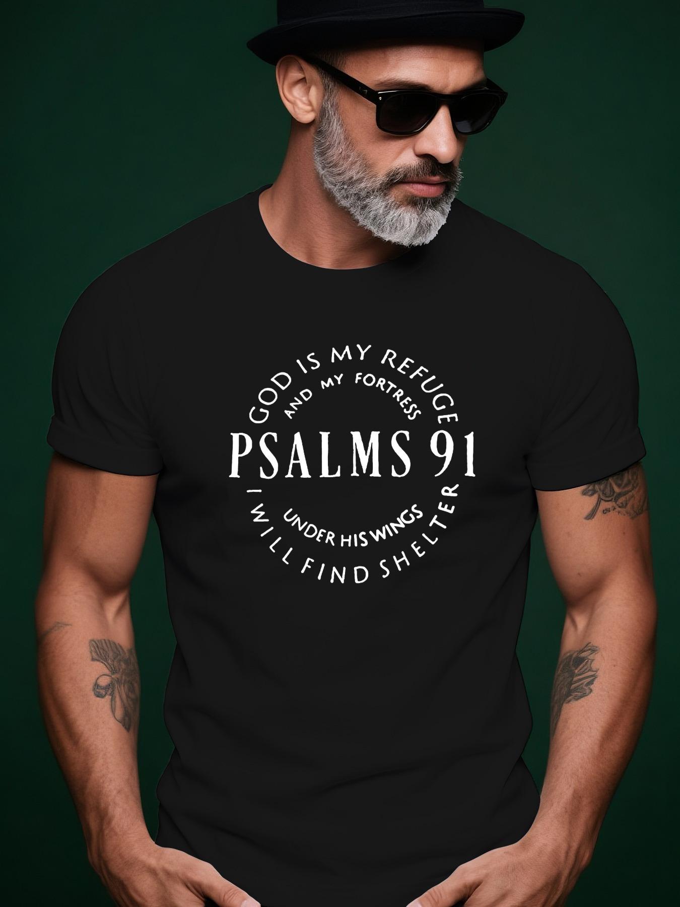 PSALMS 91 Trendy Streetwear Summer Casual Crew Neck Short... S