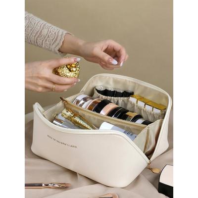 Borsa da Trucco da Viaggio,Borse Cosmetiche di Grande Capacità per Donne,Pochette Portatile Impermeabile Apribile Piatta Borsa da Toilette Organizzatore Trucco con