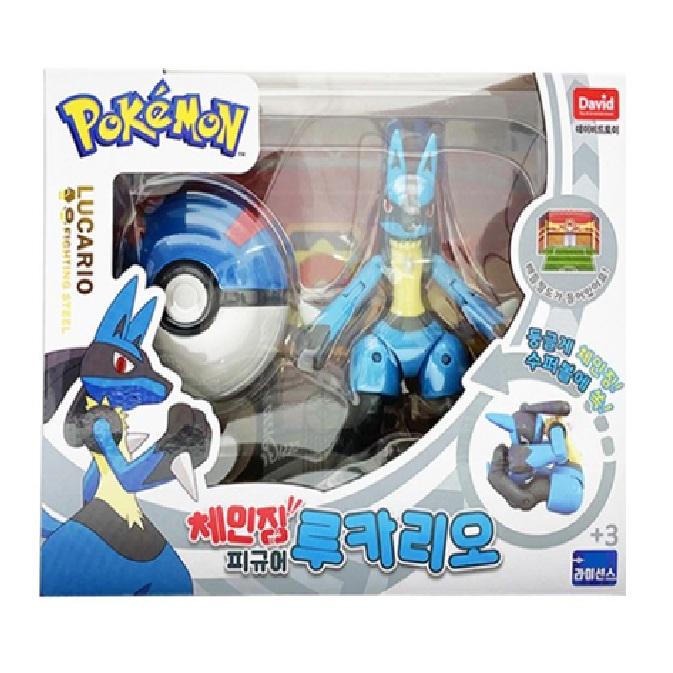 Серия фигурок-трансформеров Покемон : Лукарио + Покебол Официально лицензированный 1PC