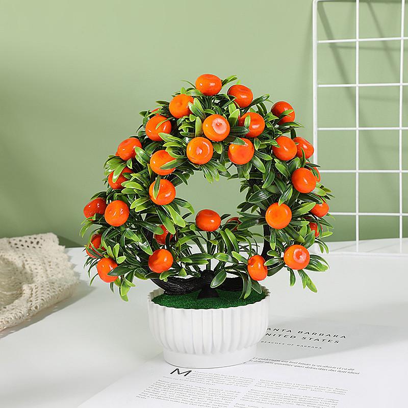 

Artificial Punica Heartshaped Granatum Bonsai Plastic Decor For Room Ornament Orange