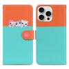 Cartoon Pet Series for iPhone 16 Pro Wallet Phone Case Splicing Leather Flip Cover