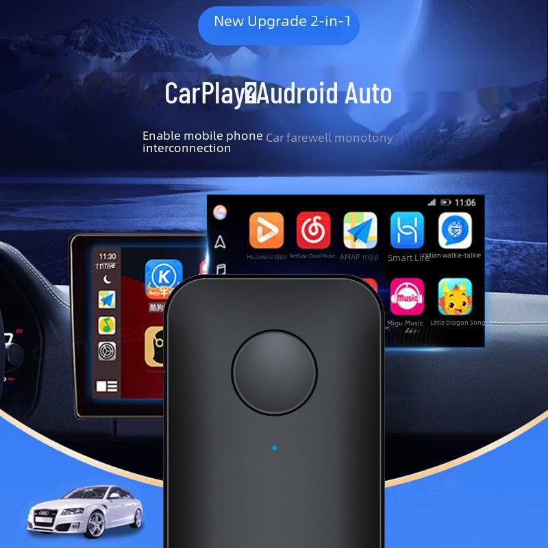 Wireless 2-in-1 Car-mounted Navigation Music Radio Box with Android Auto and Apple CarPlay