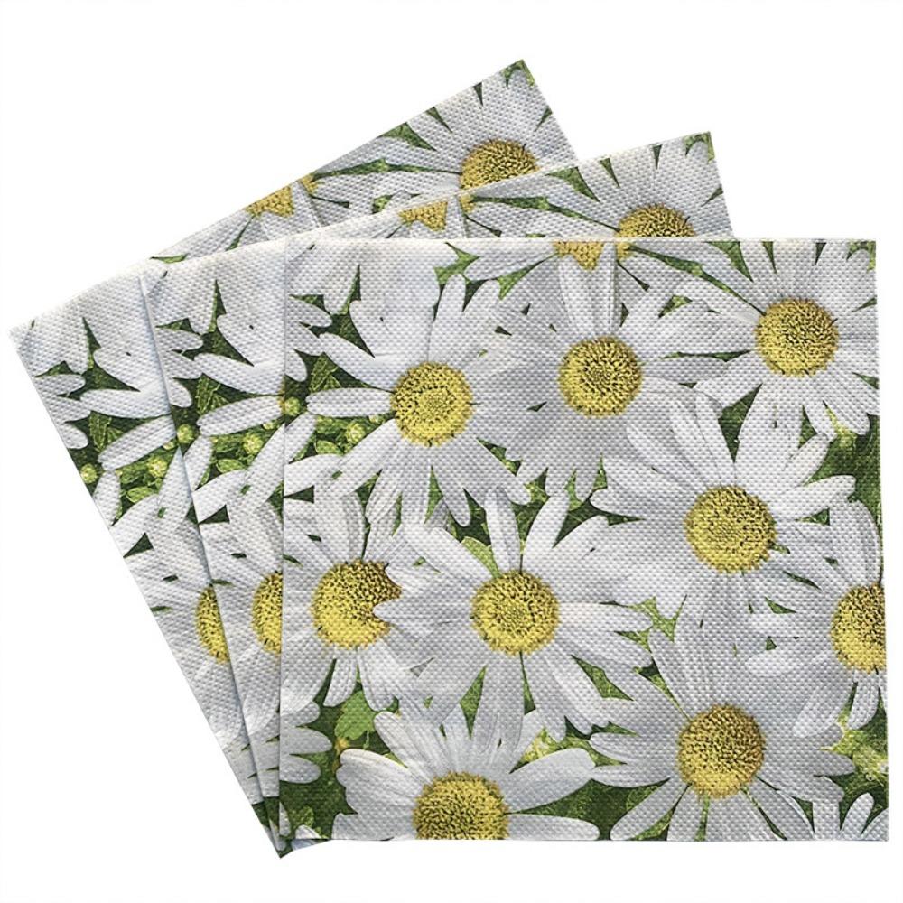 40PCS Double Layer Flower Printed Paper Napkin Thickened Tissue Paper Towels  Wedding